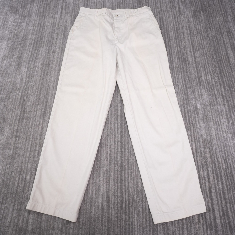 Haggar Chino Pants Mens 34x30 Fit 32x30 Beige Cotton Twill Straight Leg Trousers